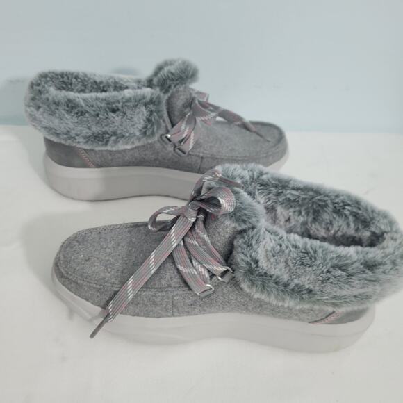 Bobs From Skechers Ankle Boot Gray Wool With Faux Fur Lining Size 8.5M 111325-16 - Picture 6 of 7